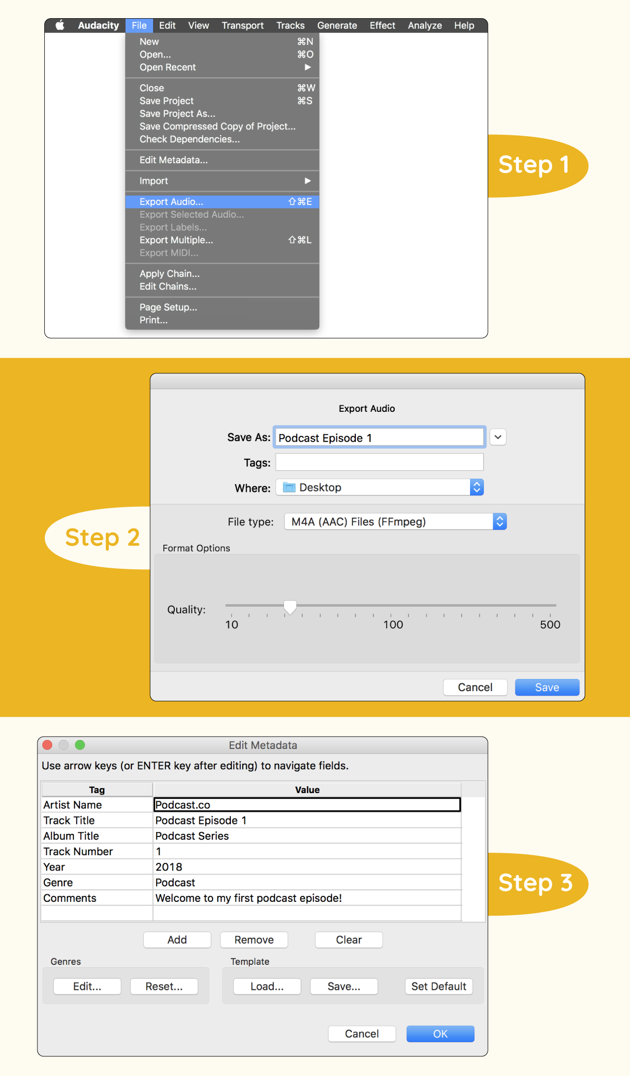 How to Record a Podcast Audacity Export Audio