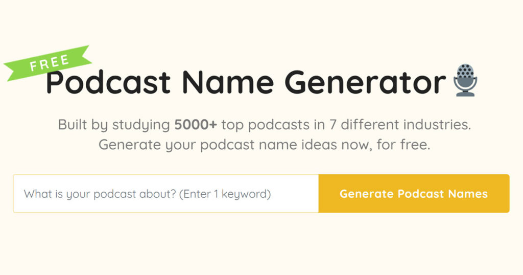 Free Podcast Name Generator