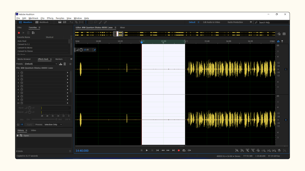 How to Edit Podcasts in Audition – Noise Reduction step1