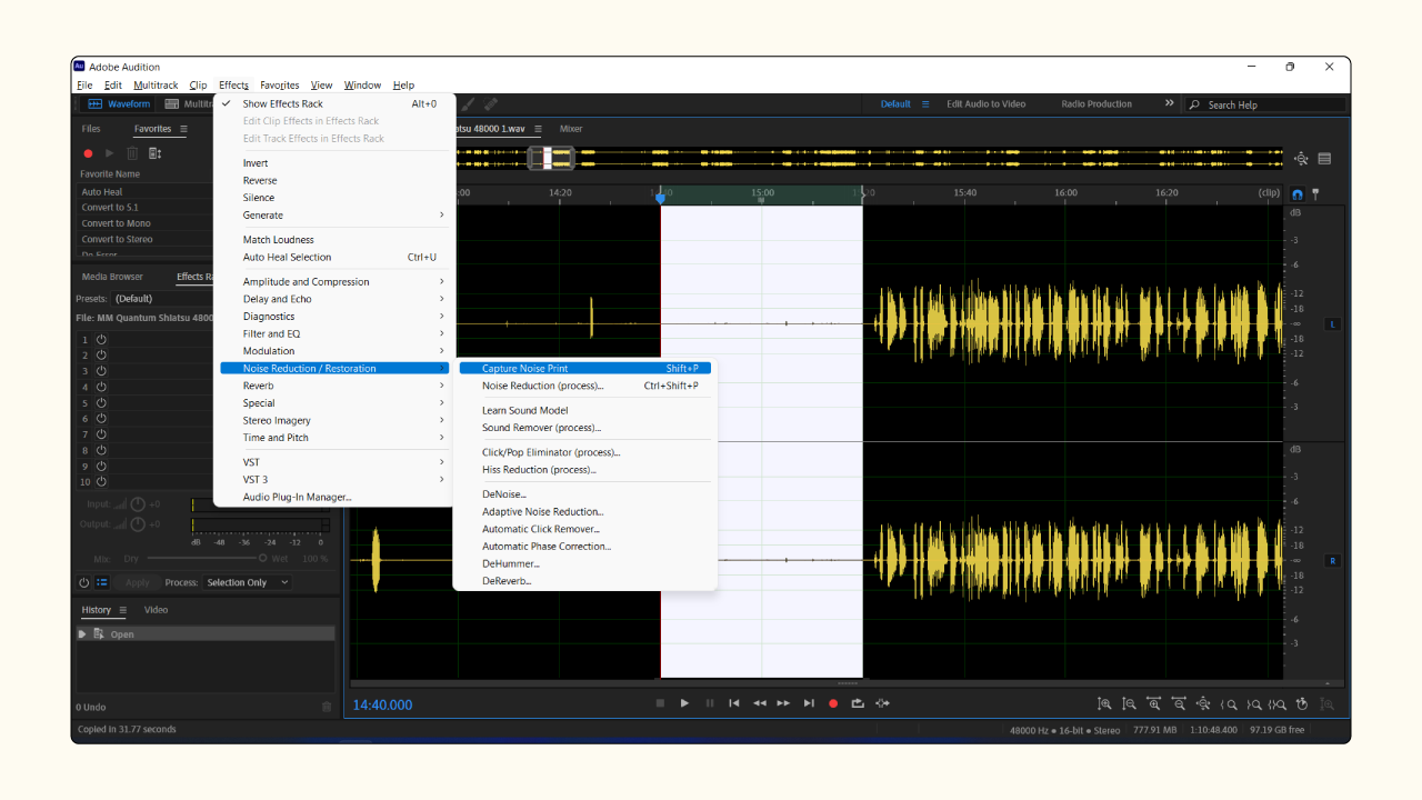 Noise Reduction Restoration