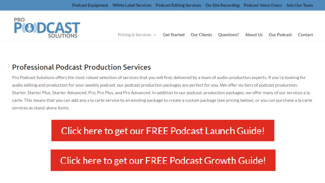 Pro Podcast Solutions